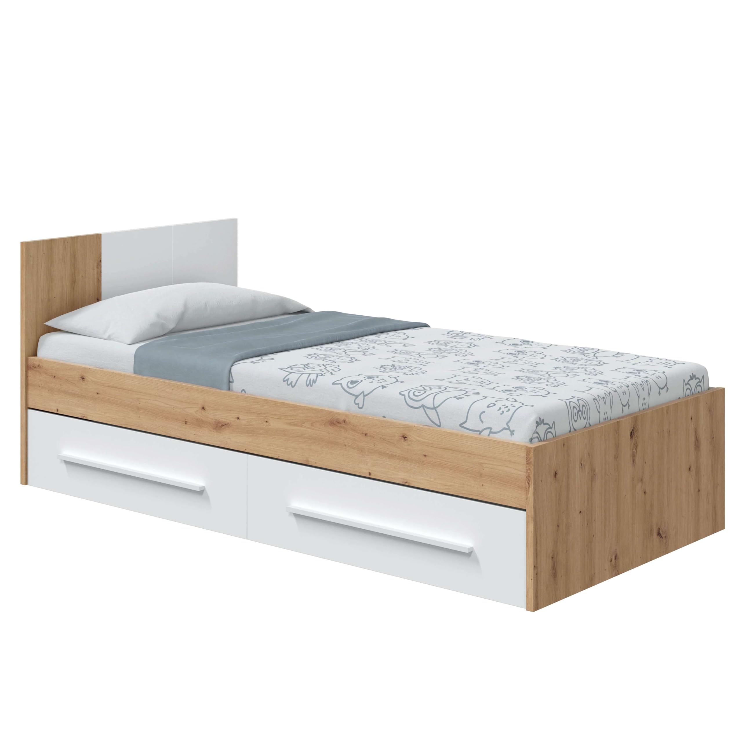 Miroytengo Pack 3 Muebles Juveniles Noa en Color Roble Nodi y Blanco Artik