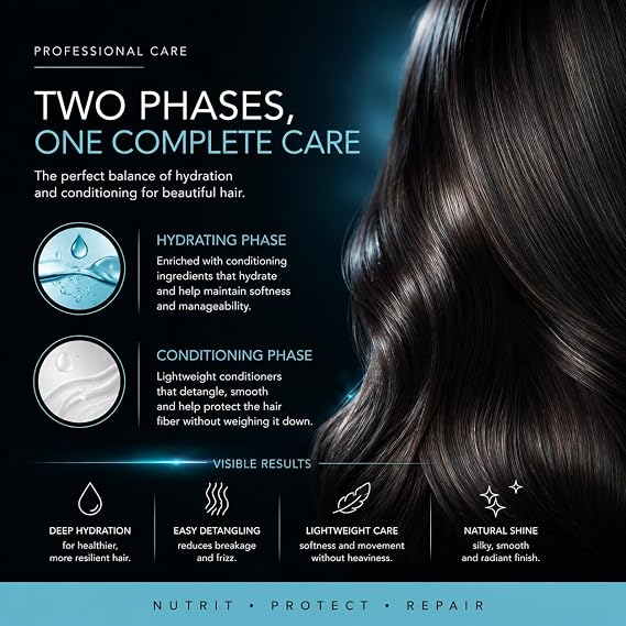 Nirvel Double Phase Leave-In Conditioner Detangling & Repair Spray with Keratin