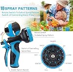 150 ft Expandable Garden Hose with 10 Spray Nozzle - Heavy Duty Superior Strength 3750D - 4 -Layer Latex Core - Expanding Water Hoses - Extra Strong Brass Connectors/Storage Bag