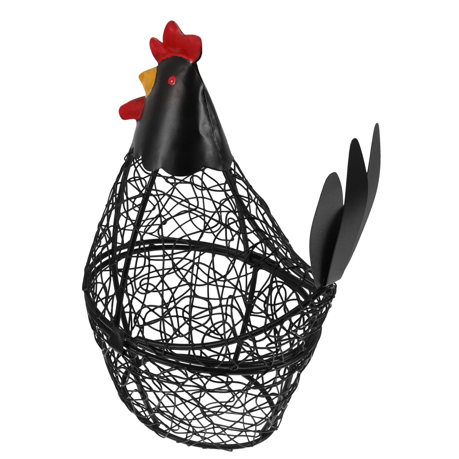 Cesta para huevos de hierro en forma de gallina negra para decorar tu cocina con estilo
