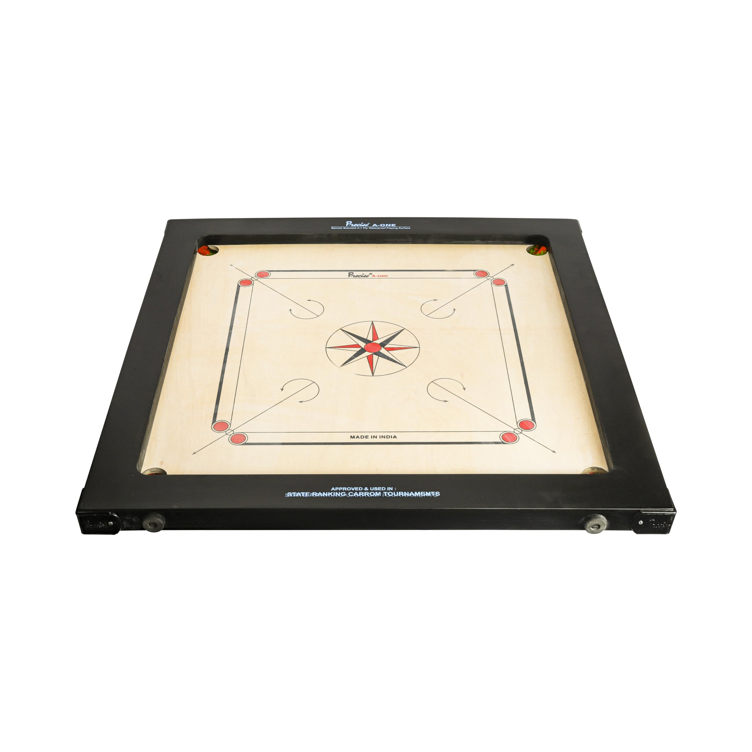 Precise Champion Profi Carrom Ama-12 mm 16 kg Tabla de torneos India Completo