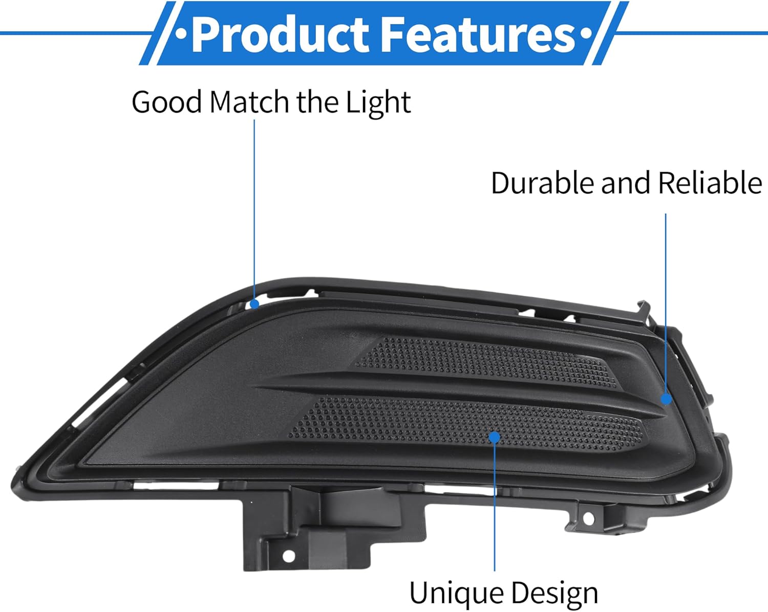 ACROPIX Fog Light Grill Front Lower Bumper Fog Light Cover Inserts No.DS7Z17B814AA/FO1039133 for Ford Fusion 2013-2016 Black ABS 1 Pc Front Right Car