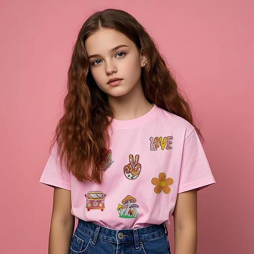 Vista 180 de Parches bordados para automóvil, lindos parches para planchar y coser para automóvil y vehículo, apliques para ropa, vestido, sombrero, jeans, Un