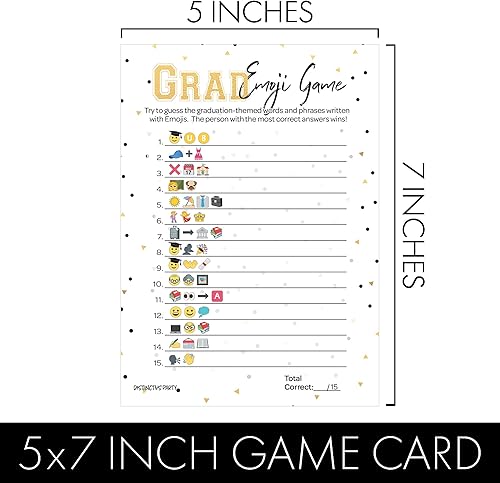 Miniatura 4 de DISTINCTIVS Juego de emoji de graduación, juego de graduación para fiestas, juego de fiesta de graduación - 25 unidades