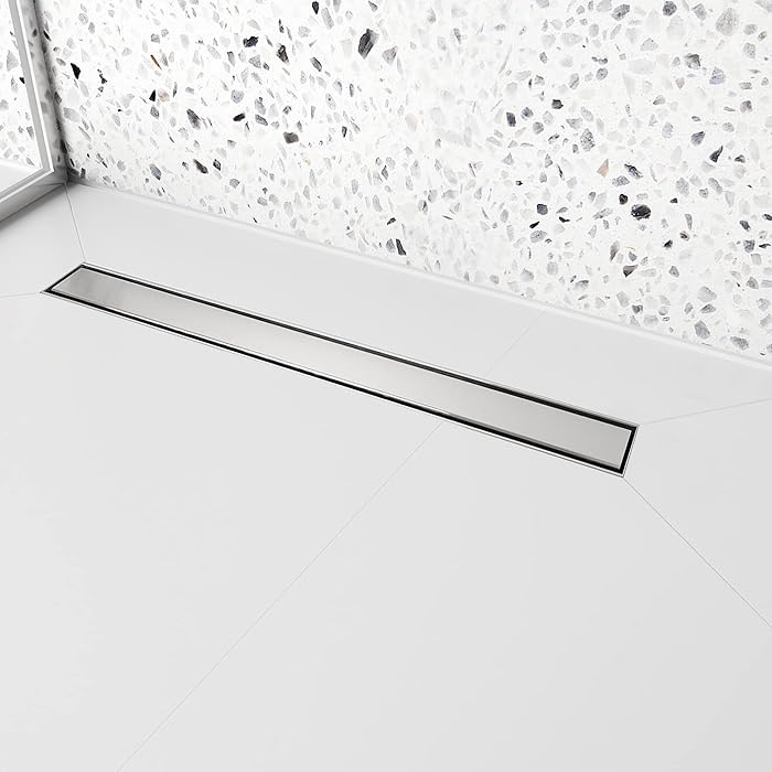 Buy 24 inch Linear Shower Drain with Removable Square Hole Panel by