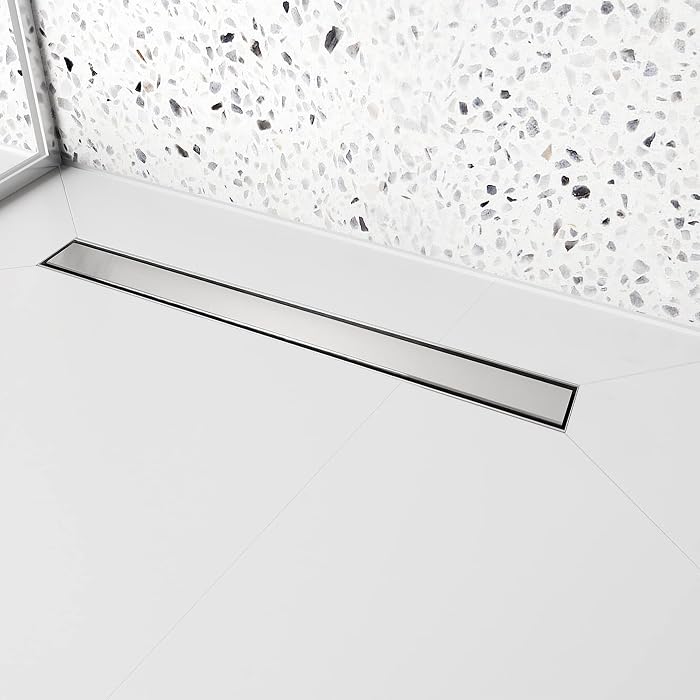 DreamDrain Profilo Per Scarico Doccia Lineare 122 Cm | Acciaio Inox Spazzolato 18 Gauge | Grado 304