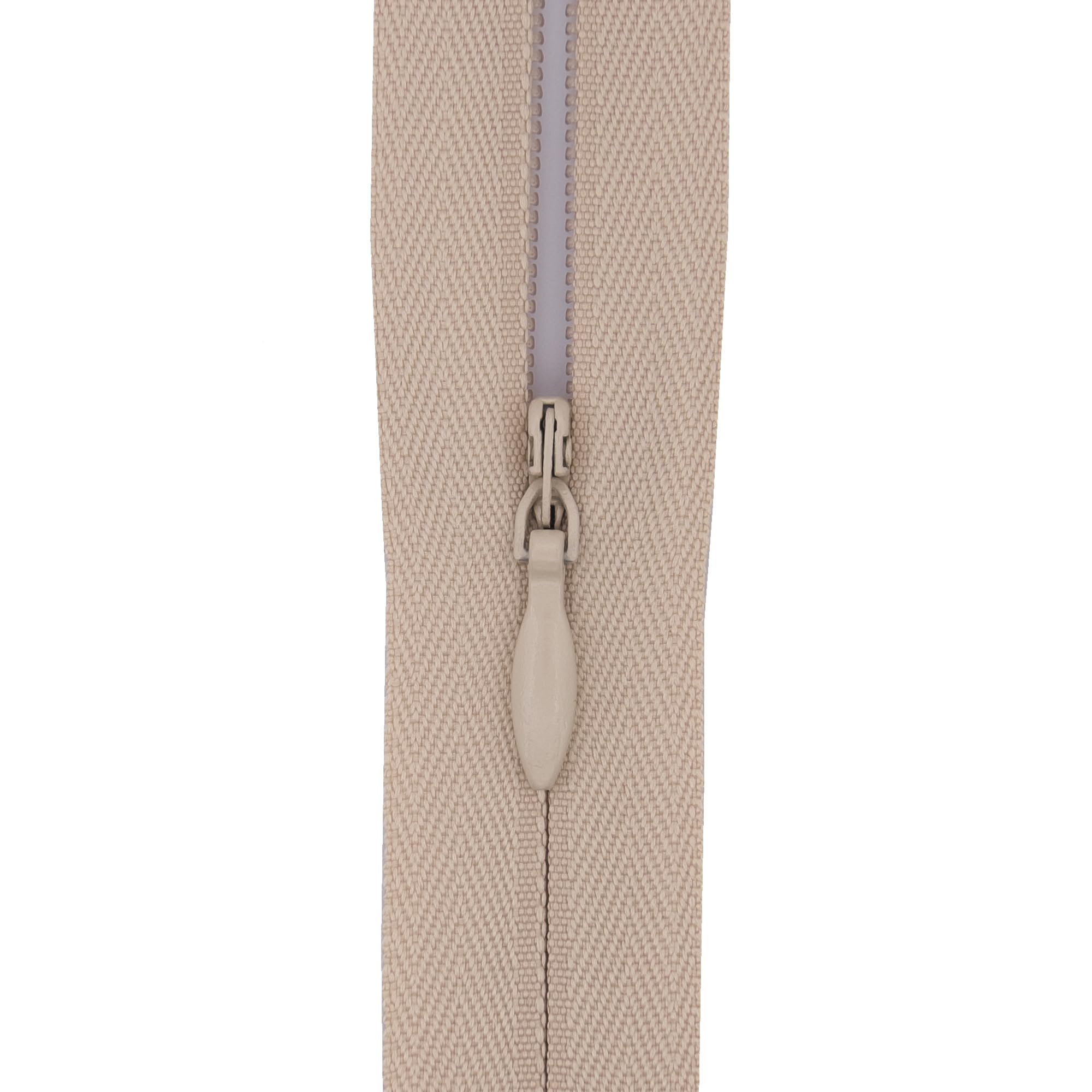 #3 Invisible Zip 20 Inch (51cm) –with Woven Tape for Gowns, Floor Cushions & Upholstery - Professional Hidden Nylon Zips for Dressmaking & Soft Furnishings - 5 Zips (Dark Nude)