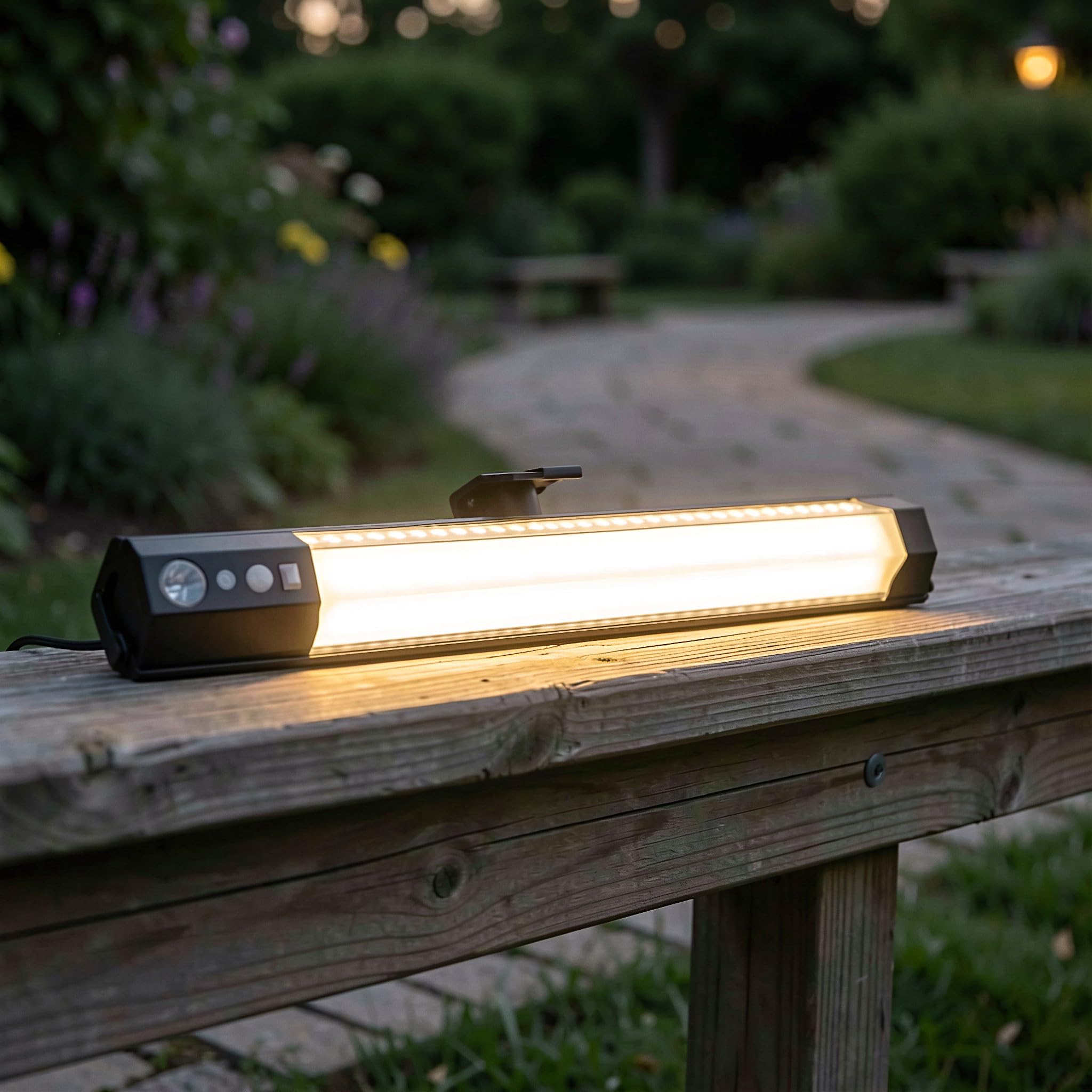 Artibetter Lampada da parete solare a LED per esterni - Lampada da parete lunga con sensore di movimento - Illuminazione impermeabile per giardino e corridoio, ideale per cortili, ingressi e tettoie.
