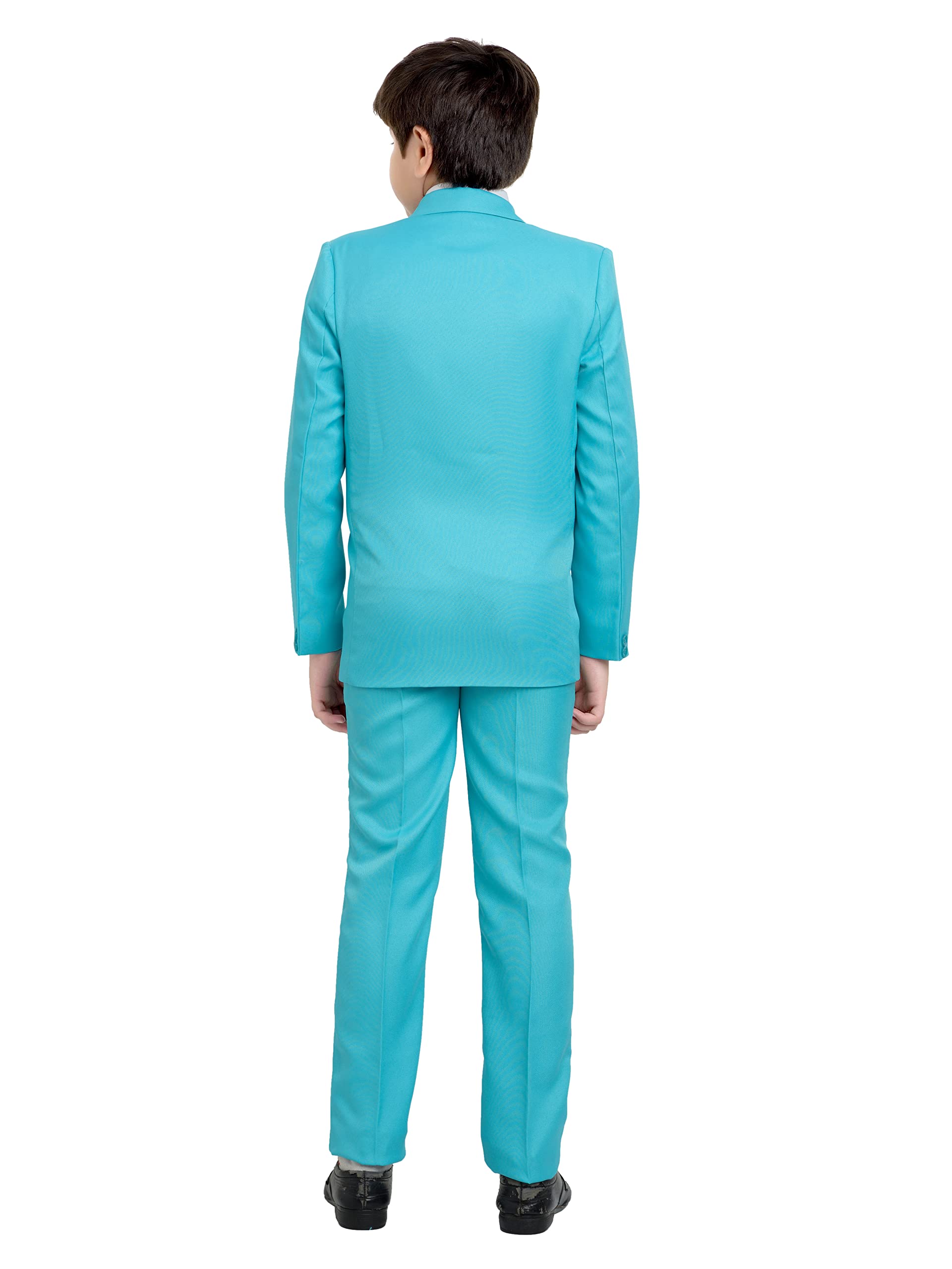 Jeetethnics Boys Blue Coat Suit Set with Waistcoat Shirt and Trousers (9088) 1