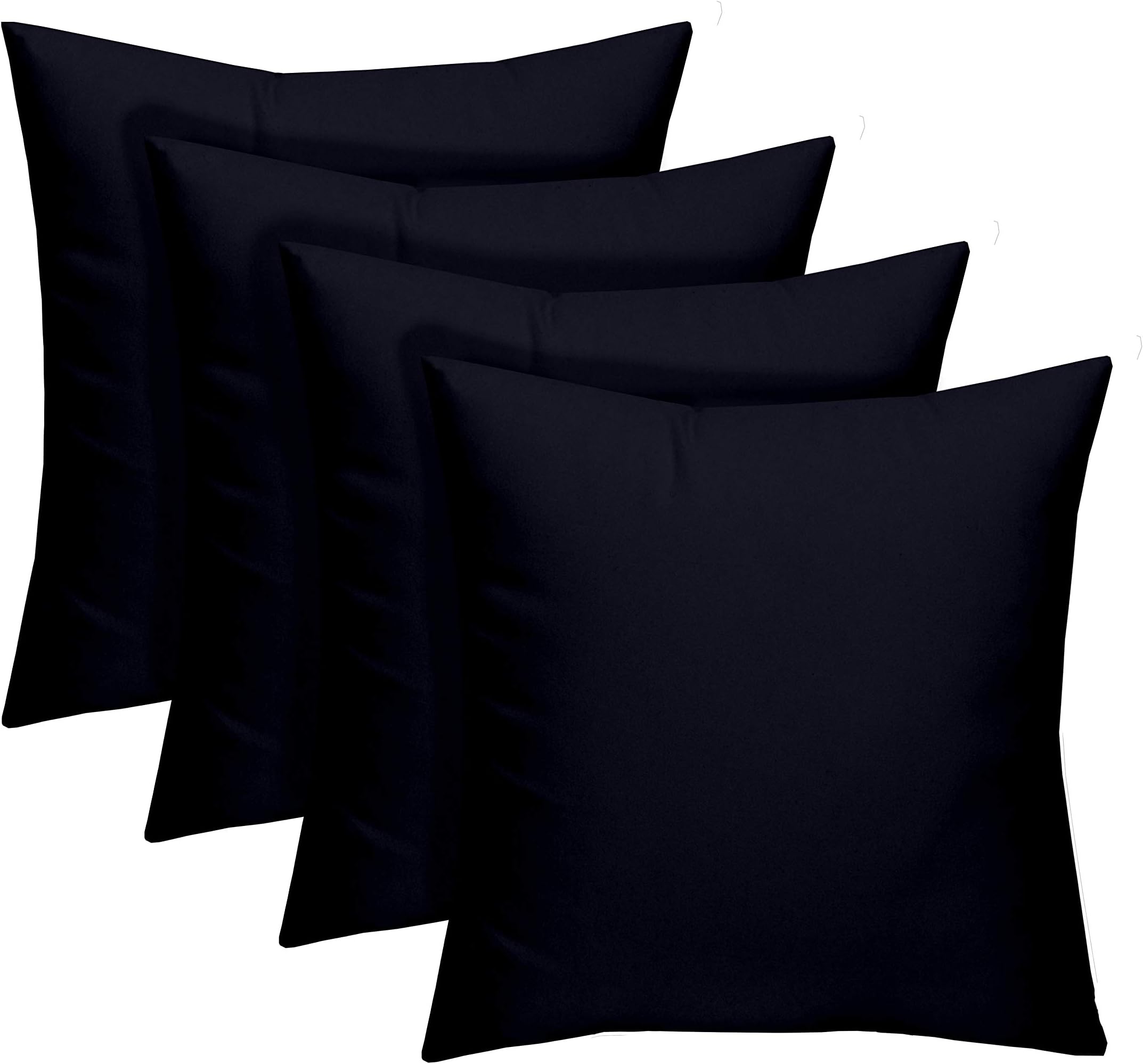 Resort Spa Home Decor Set of 4 - Indoor/Outdoor 17" Square Decorative Throw/Toss Pillows - Solid Navy