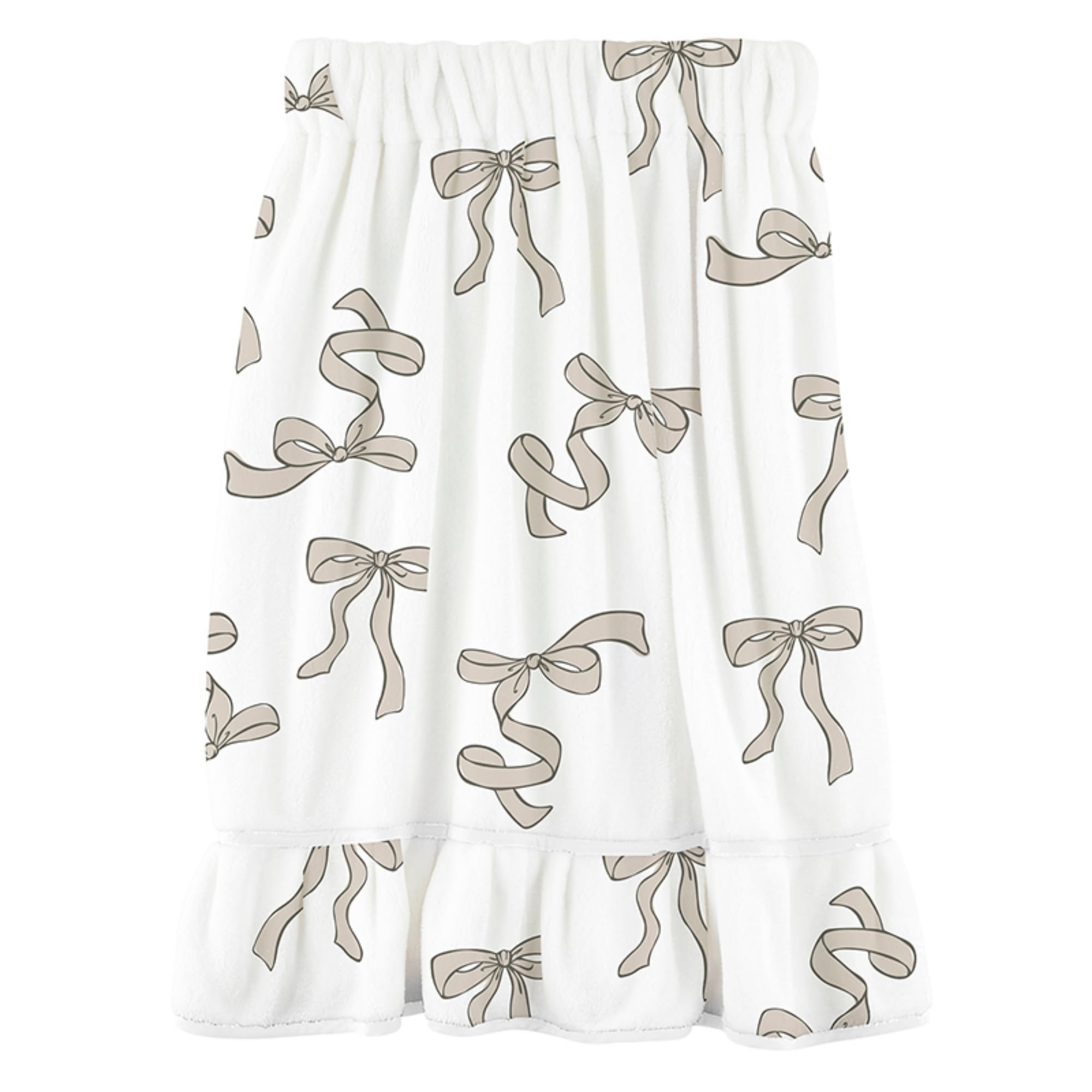 Bella Sleep + Spa Ultra Soft Plush Luxury Spa Shower Bath Wrap with Adjustable Closure, One Size, Flax Bows