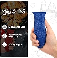 Vista 3 de Joyhalo Cubierta de mango de sartén de hierro fundido, paquete de 6 fundas resistentes al calor, funda de silicona para sartén de hierro fundido