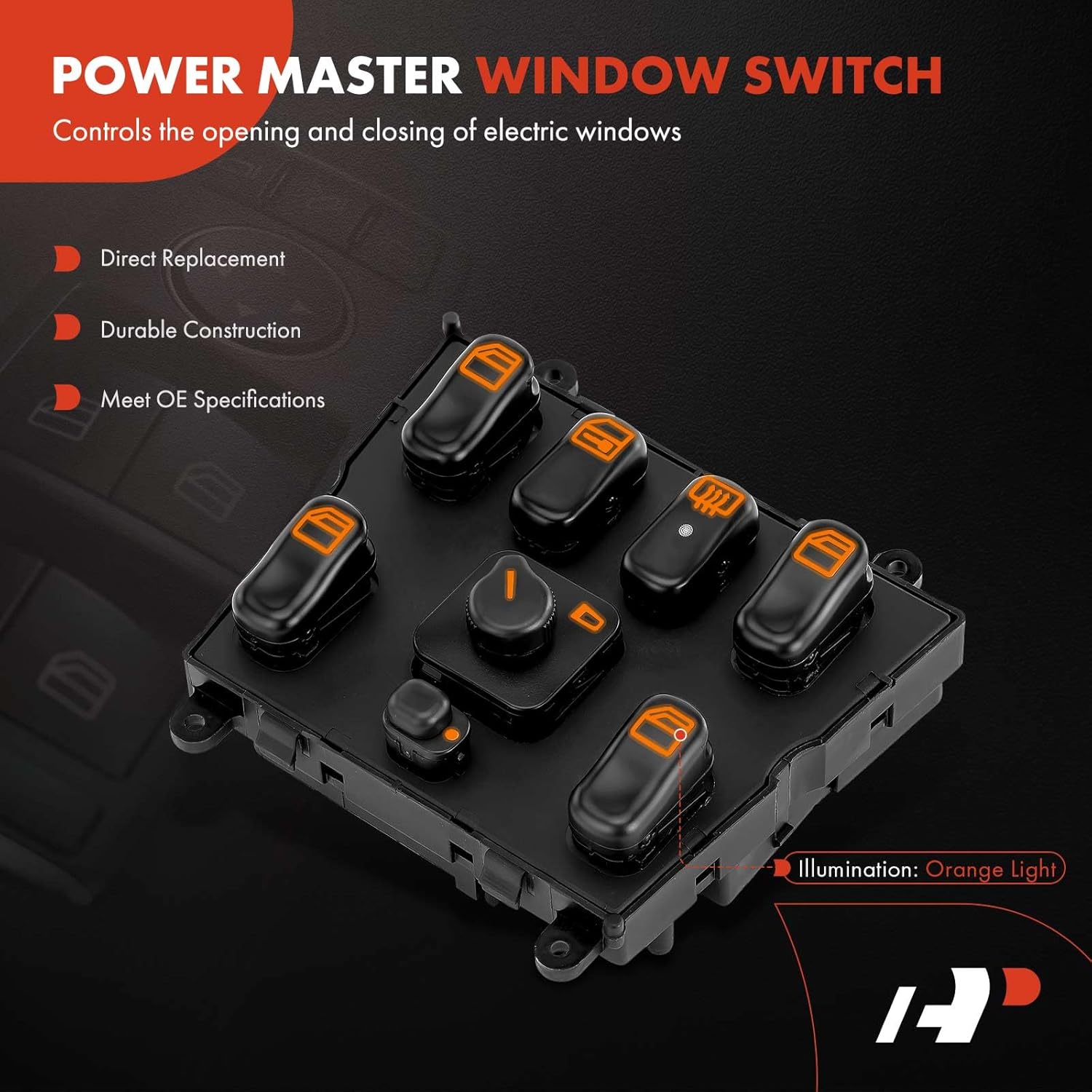 A-Premium Left Driver Master Electric Power Window Switch Compatible with Mercedes-Benz W163 ML320 1998-2003 ML430 ML500 ML55 AMG, Replace # 1638206610