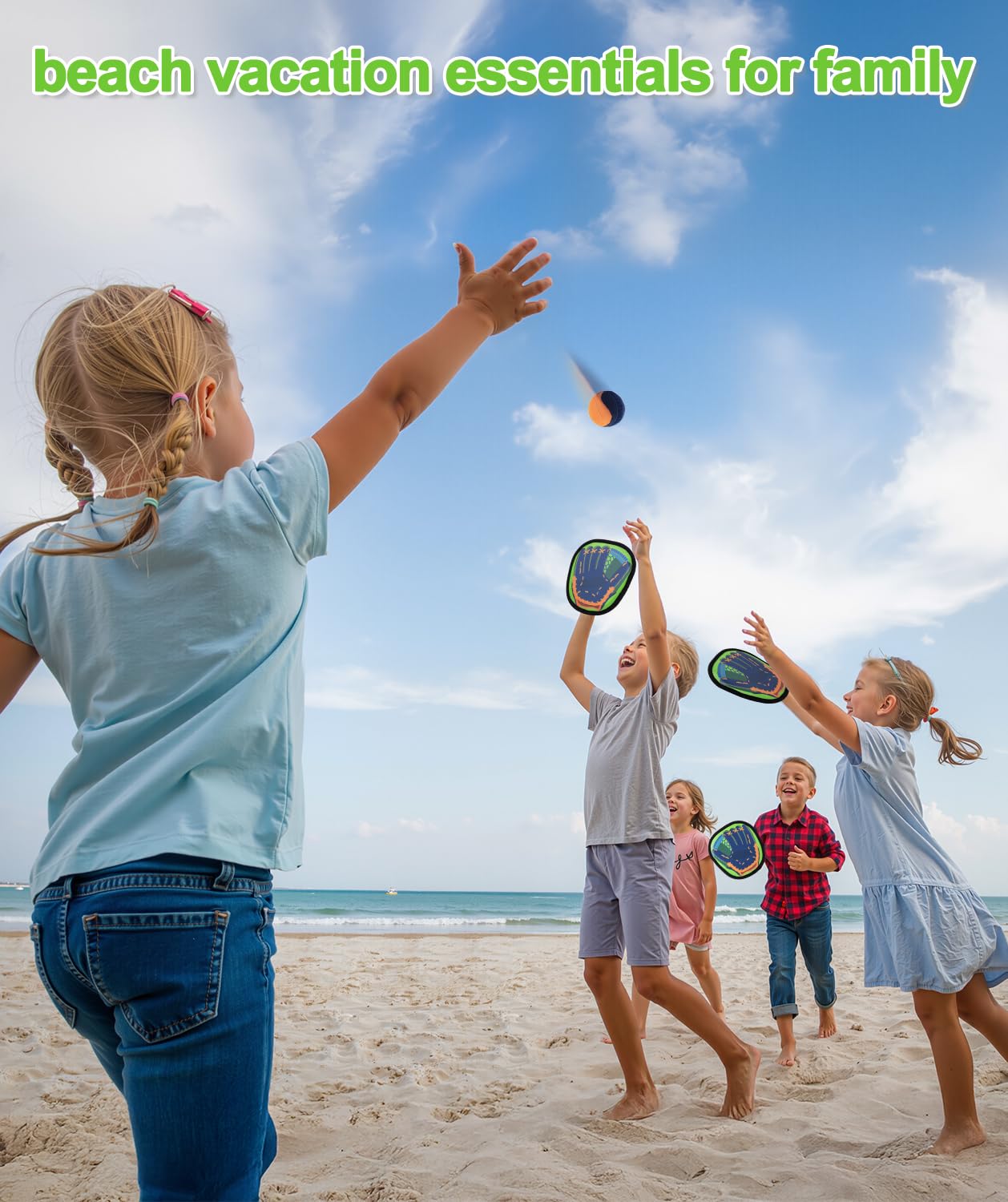 Toss and Catch Ball Game Beach Pool Toys for Kids Ages 4-8 8-12, Outdoor Games Camping Yard Sports Play Outside Toys for 3 4 5 6 7 8 Year Old Boys Girls Birthday Gift Toddler Baseball Glove