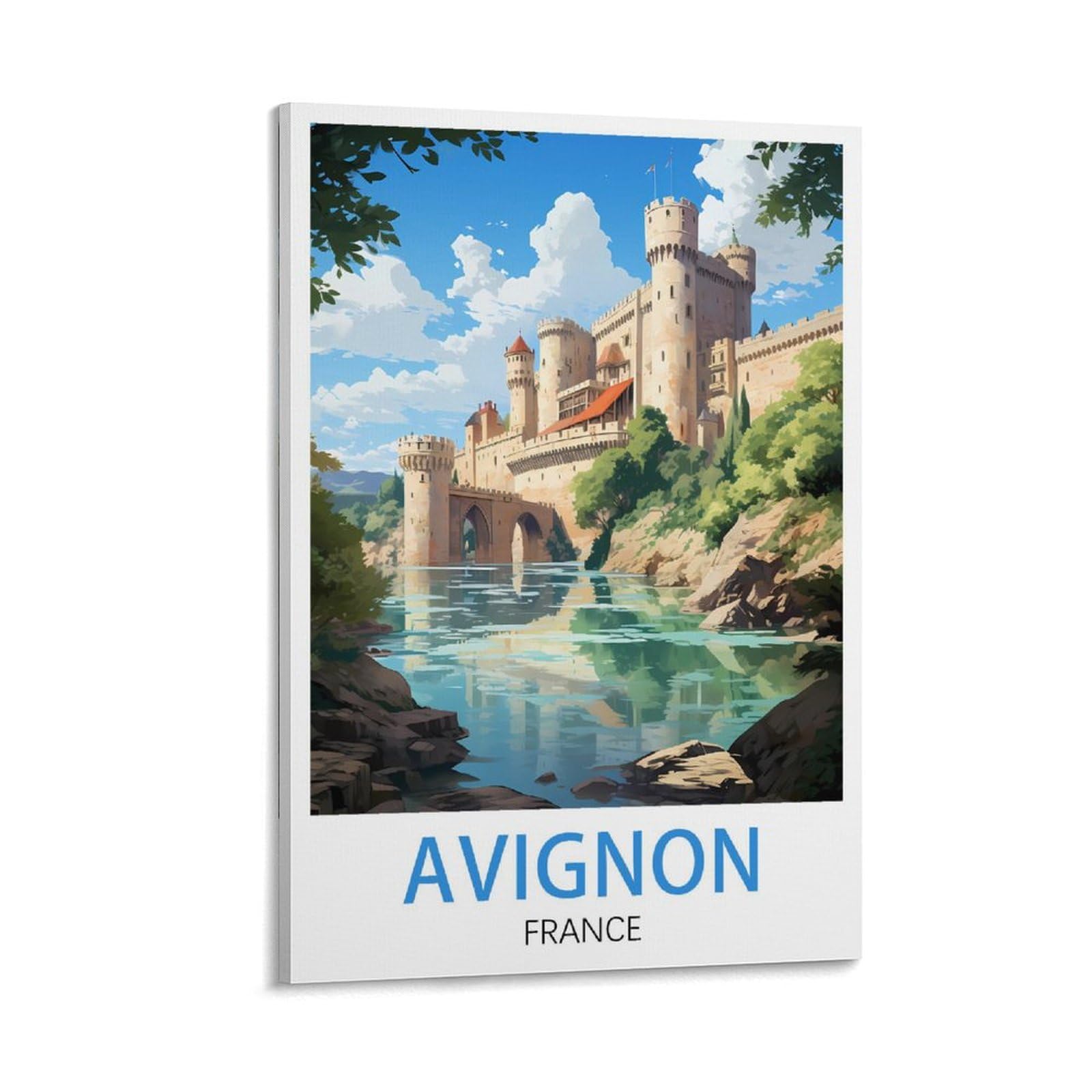 LNUYITR Avignon France Vintage Travel Poster 12x18inch(30x45cm) Canvas Art Posters And Wall Art Picture Prints Modern Home Bedroom Decor Posters