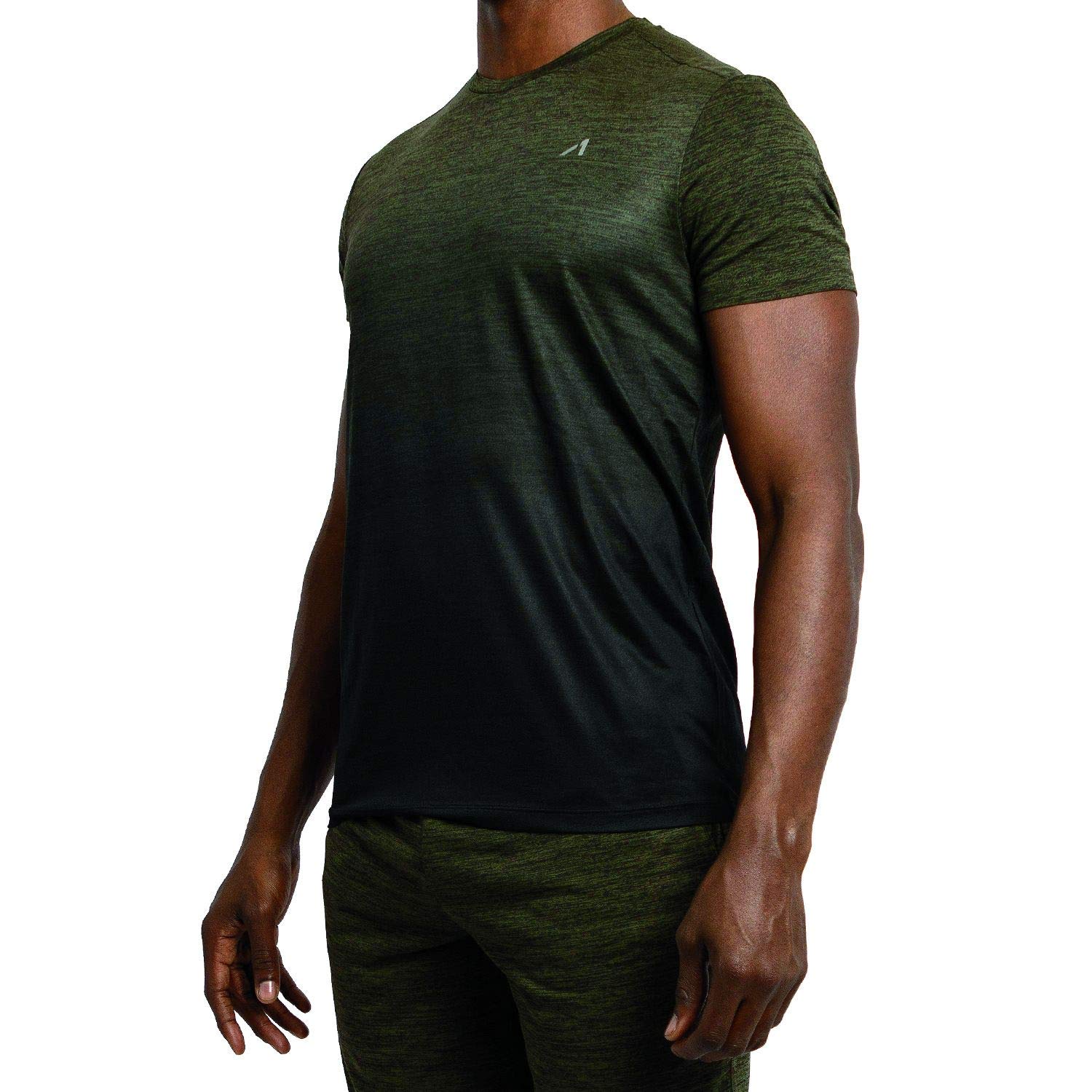 Alive Men’s T-Shirt Active Wear Short Sleeve Top Performance Workout Slim Fit Stretch Quick Dry Athletic Dri Fit Shirt