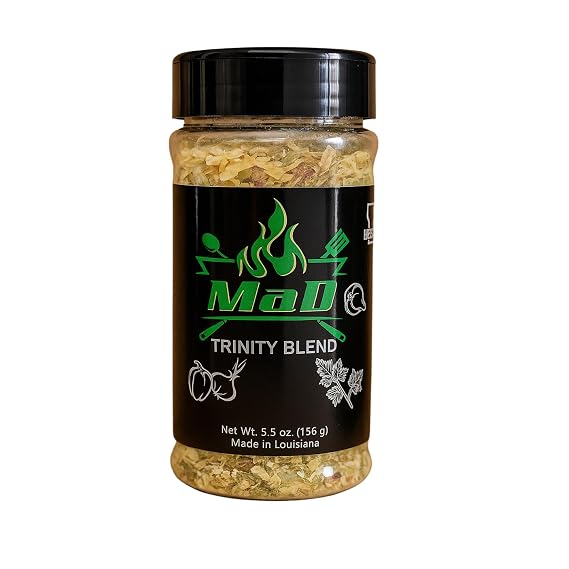 MaD Cajun Seasoning Trinity Blend 1pk Authentic Cajun Trinity Mix with Onion, Bell Pepper & Celery, Dehydrated Veggie Mix, 5.5oz