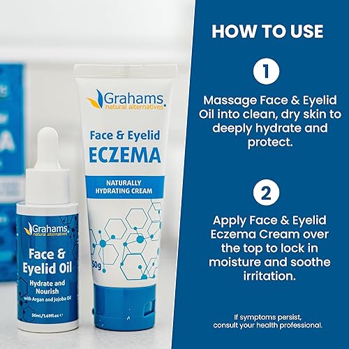 Miniatura 7 de Grahams Natural Kit de alivio del eccema facial y de párpados, tratamiento para piel seca, eczema, dermatitis pereriana y seborreica  Alivio de