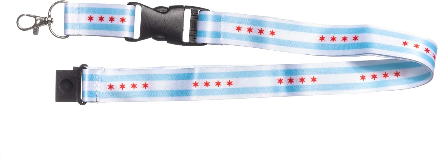Collegiate Pulse Pack of 2 City OF CHICAGO FLAG LANYARD