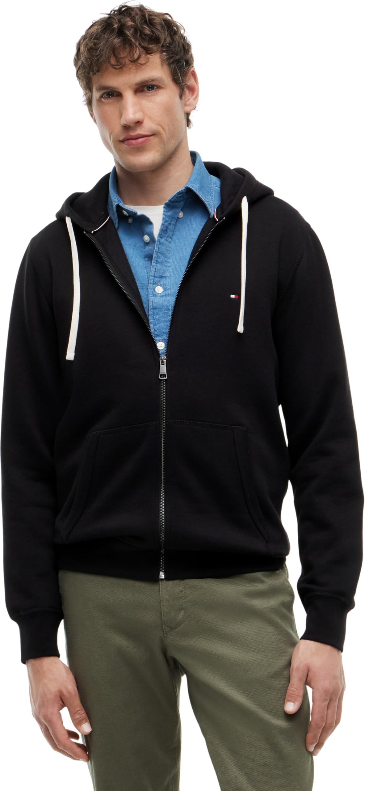 Tommy Hilfiger Men's Essential Fleece Hooded Reg Zt Mw0mw44931 Zip Through Hoodie (pack of 1)