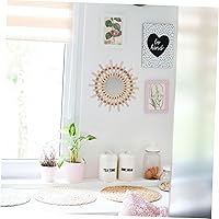 Vista 5 de DECHOUS Espejo de maquillaje de ratán, espejo de pared bohemio, espejo de pared rústico, espejo bohemio para colgar en la pared, espejos montados