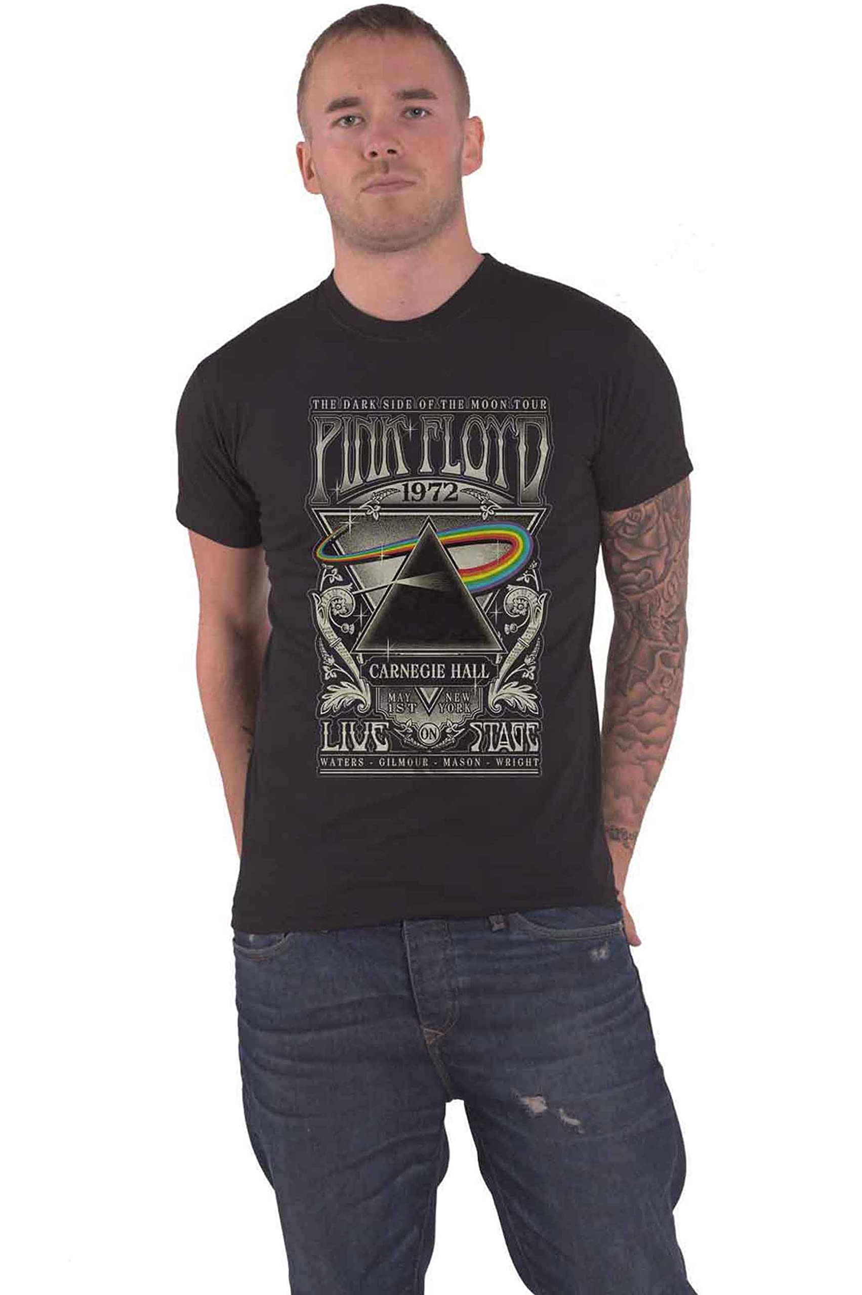 Pink Floyd Men's Black Carnegie Hall Poster Short Sleeve T-Shirt, XX-Large