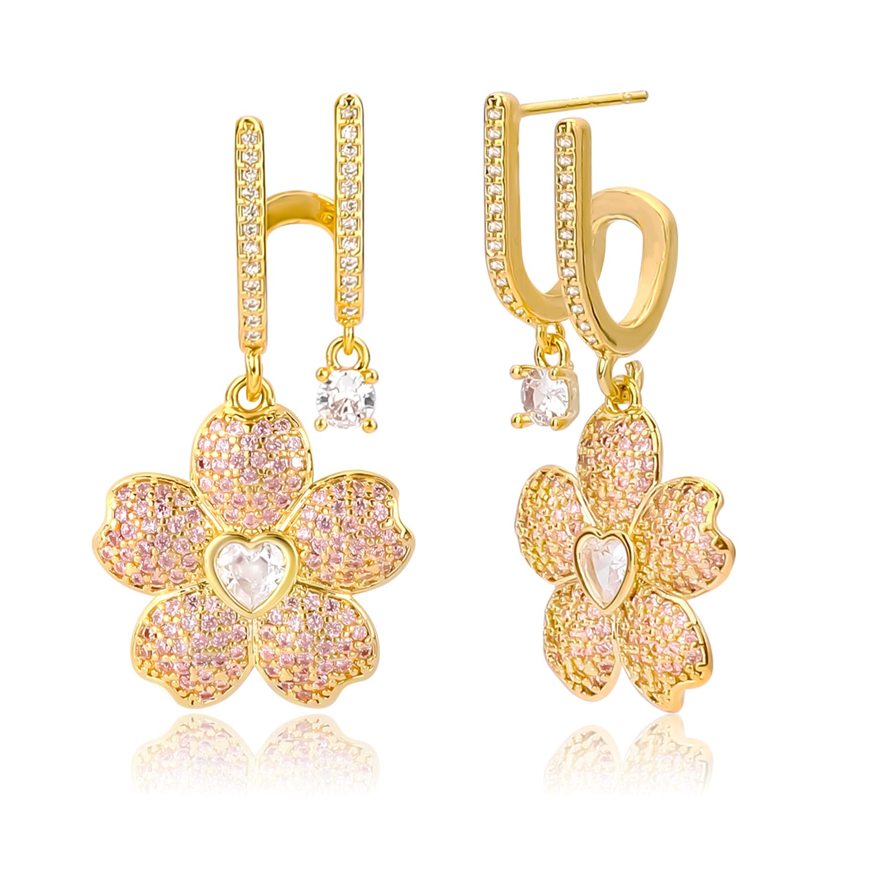 Gold Hoop Dangle Stud Earrings for Women Dainty Western Jewelry Accessories Gifts Statement Elegant Unique Clover Evil Eye Snowman Snowflake Anchor Starfish Seashell North Star Earring