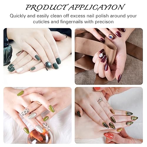 Miniatura 6 de BENBO - 4 cepillos de limpieza de esmalte de uñas, resistentes a acetona, herramientas de pintura, cepillo removedor de uñas para diseño de arte de