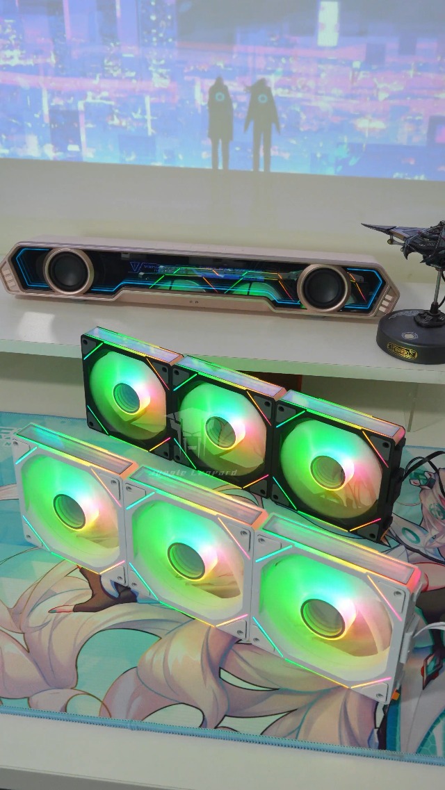 Image of Interstellar V1 120mm PC Case Fans, Triple Pack,Black | Daisy-Chain,Infinity Mirror,2000RPM PWM Case Fans,Reverse