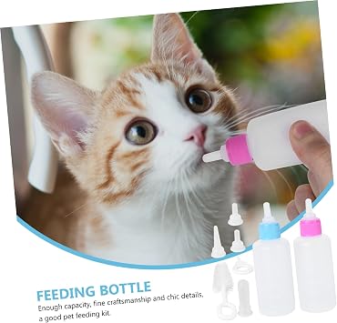 2 Sets Pet Nursing Bottles for Puppies and Newborn Animals, 60ml Silicone and Pp Feeding Bottles with Cleaning Brush, Convenient and Easy to Use Kit for Pet Feeding