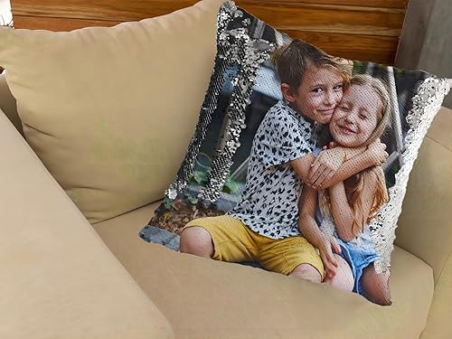 Miniatura 6 de Eletizy Funda de almohada mágica reversible personalizada diseño de lentejuelas de bricolaje impresión de un solo lado funda de almohada para