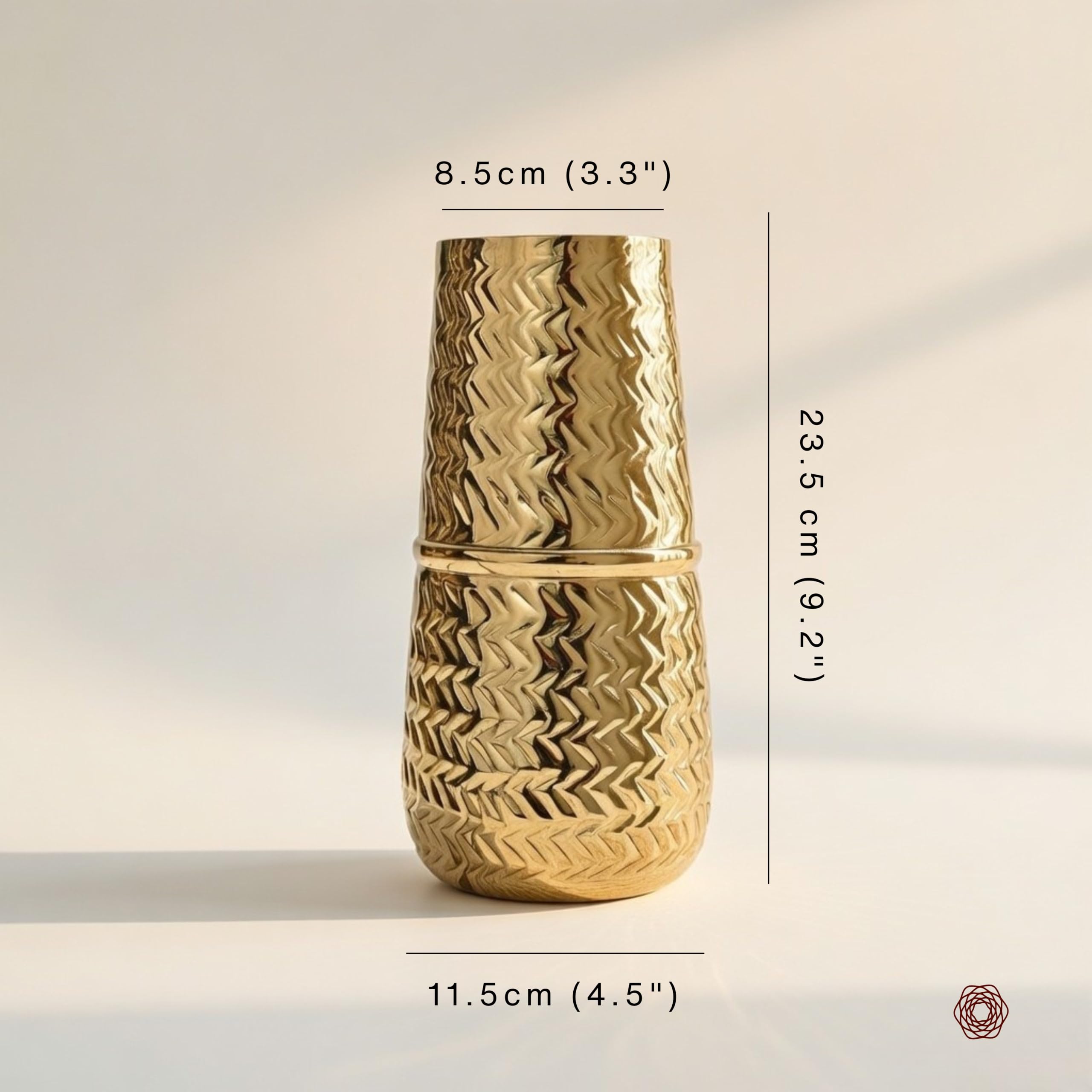 BEHOMA Golden Metal Vase - Rustic Home Decor -5