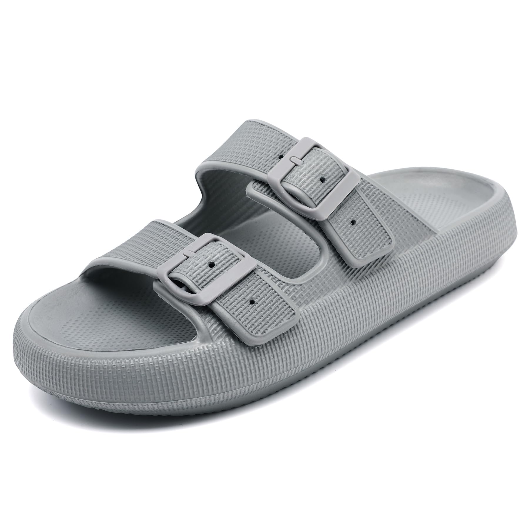 Waysoland Cozyslides Original Damen Herren,Wolkenschuhe Damen Sandalen Wolken mit Verstellbaren Schnallen Rutschfest Schnell Trocknend Super Bequeme Dicke Sohle Airfoot(Grau,44/45 EU)