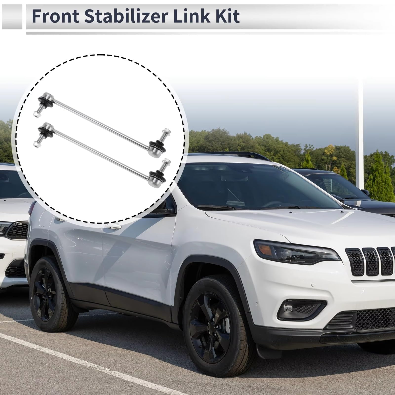 2 Piezas de bieletas de Barra estabilizadora Delantera K750742/TC5861 compatibles con Jeep Cherokee 2014 2015 2016 2017 2018 2019 2020 2021 2022 2023
