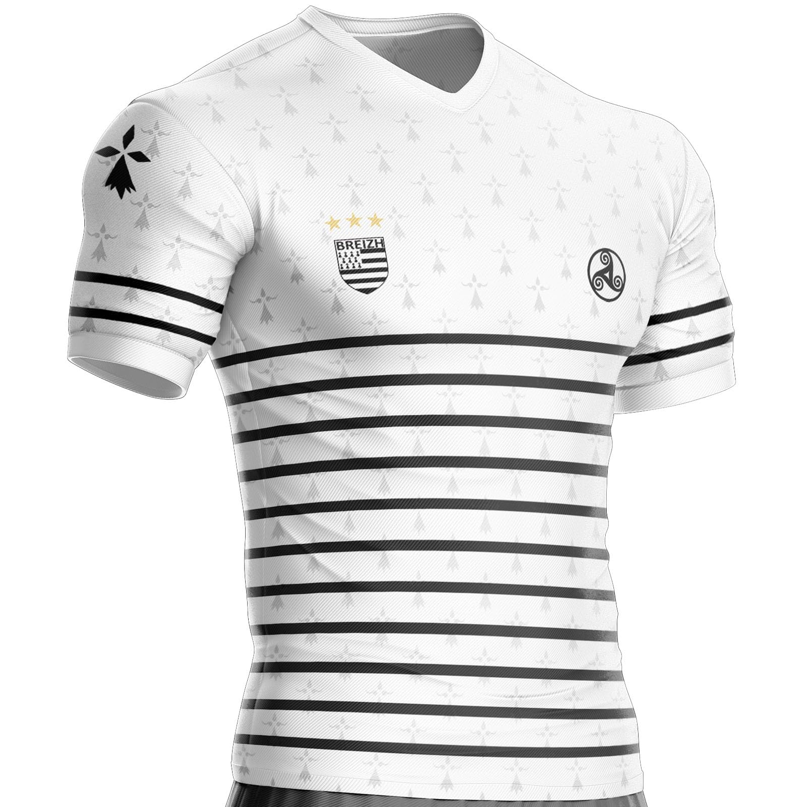 Maillot Bretagne Football BR-29 Microfibre Confortable, Cadeau, marinière, Drapeau Breton, Tshirt Bretagne