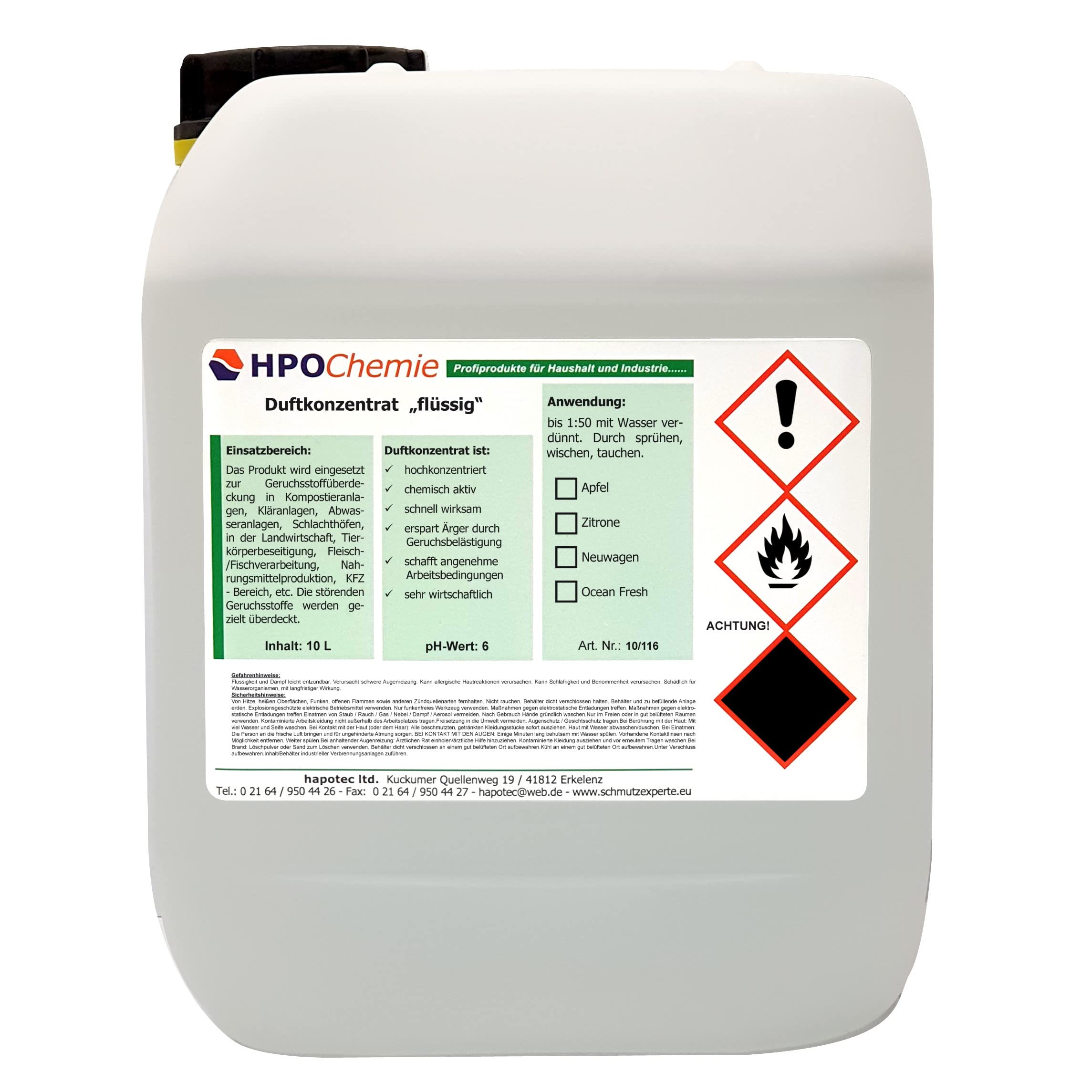 Duftkonzentrat/Geruchskonzentrat "flüssig" Zitrone - 10ltr.