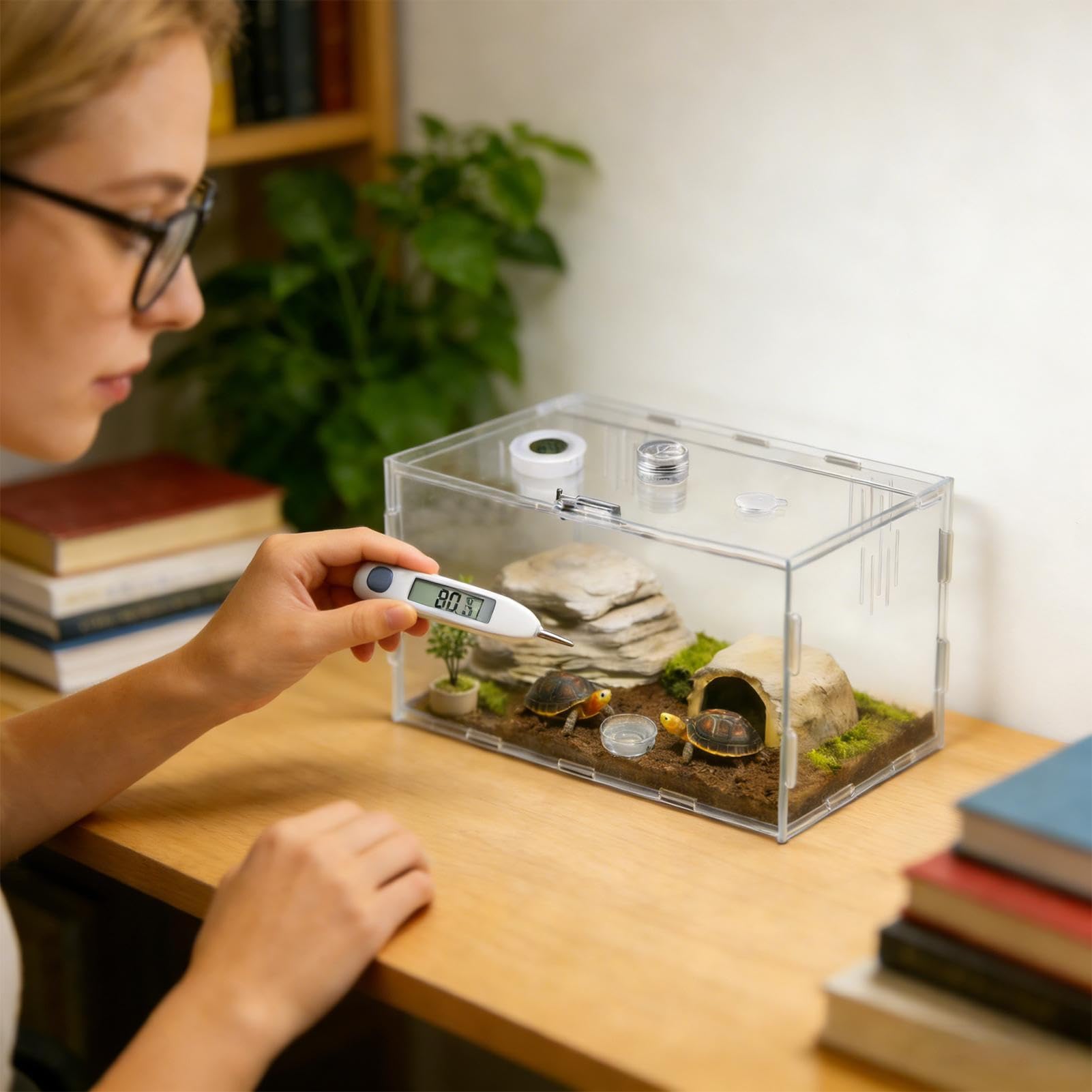 Terrari Per Rettili Habitat Isolato Con Vista Panoramica A 360° | Kit per Terrario Per Piccoli Animali Domestici per l'sia in Interno che all'Esterno per Casa Famiglia e