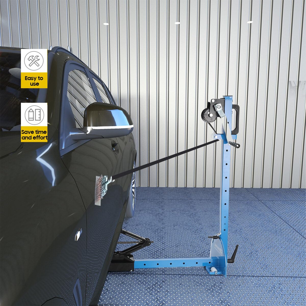 TABODD 0-600KG Pulling Systems Machine Car Body Dent Repair Tool, Dent Pulling Machine Removal System with 100x22cm Worktable 100-920mm Height Adjustable Auto Jack Puller for Auto Body Frame Repair