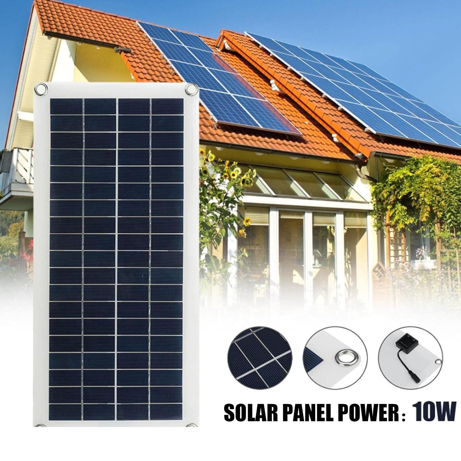 300 W 20/30/40/50/60 V Con Caricabatterie Per Auto, Sis-tema Pannello Solare Dc12-18 V Kit Pannello Solare Fuori Rete Per Capannone Domestico Pannello Solare Bifacciale,60A
