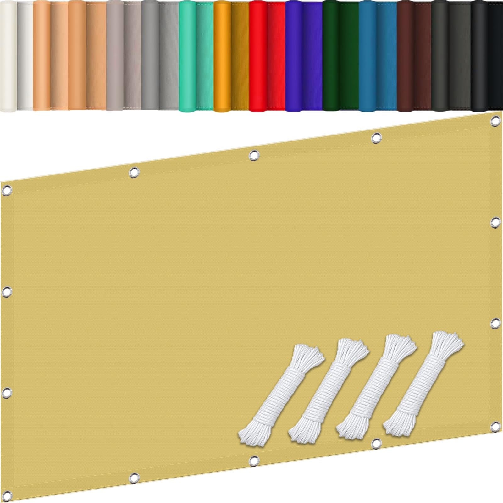 Tissu d'ombrage haut de gamme 200x400 cm crème en polyester imperméabilisé