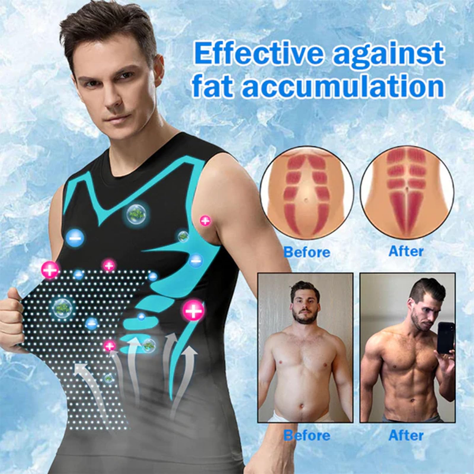 Générique Debardeur Amincissant 3 pièces Chemise de Compression, Gilet Gainant, Chemise sans Manches façonnante ionique pour Hommes, Confortable et Respirante