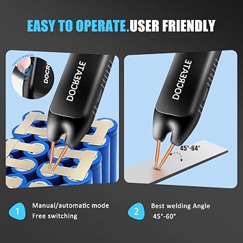 Handheld Spot Welder, 99-Gear LCD Display with Auto/Manual Mode, for 0.1-0.25mm Nickel Sheet, Ideal for 18650 Battery Pack DIY & Repair