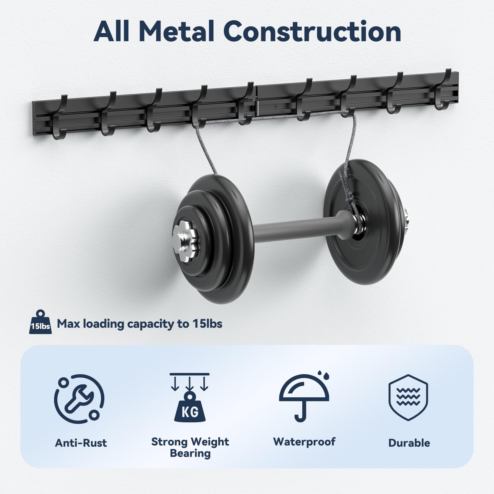 Ganci Da Parete Appendiabiti - 2 Pezzi In Metallo Per Cappotti, Sciarpe E Cappelli - Foto 3