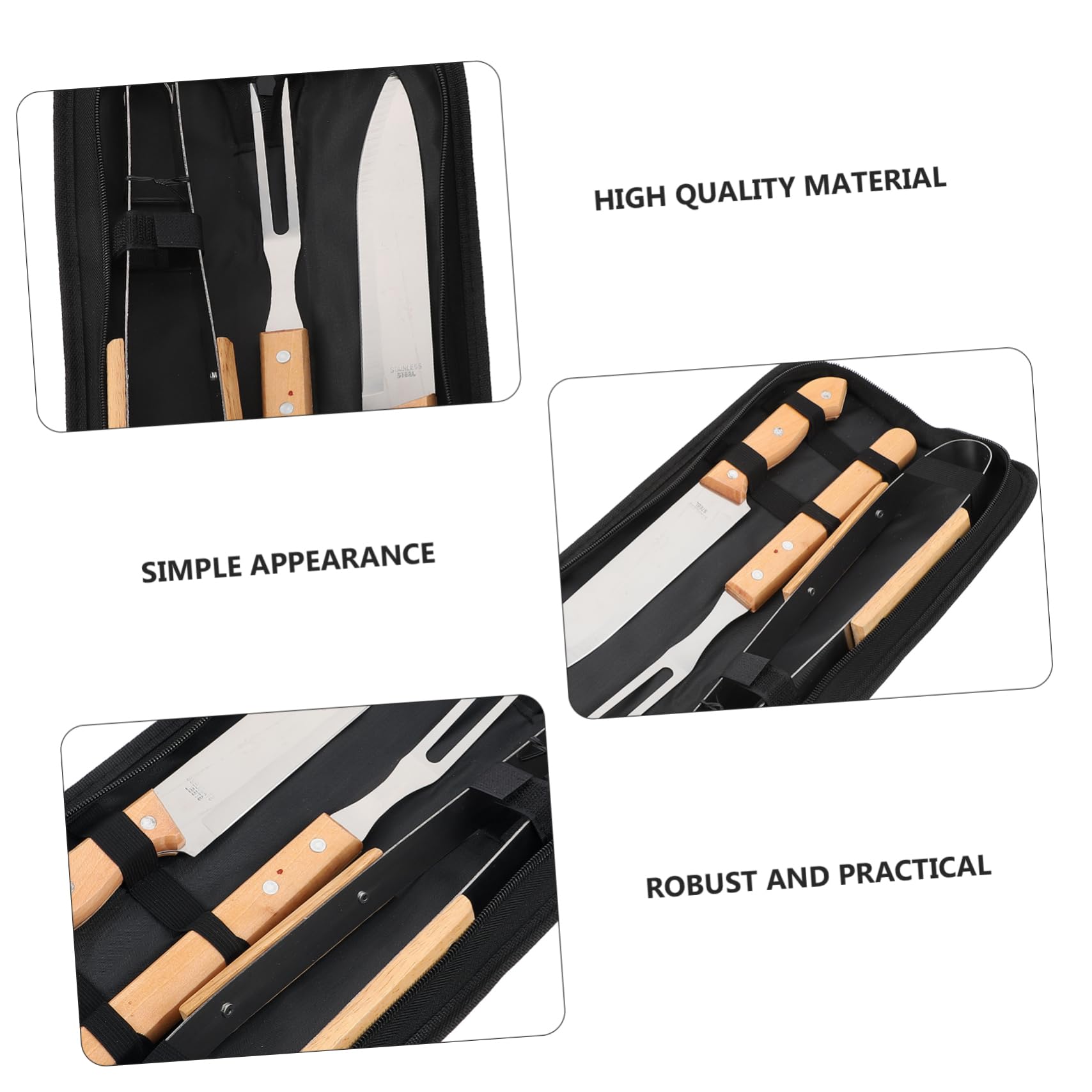 Set Utensili Barbecue 1 Pezzo in Acciaio Inox, Pinza e Forchetta