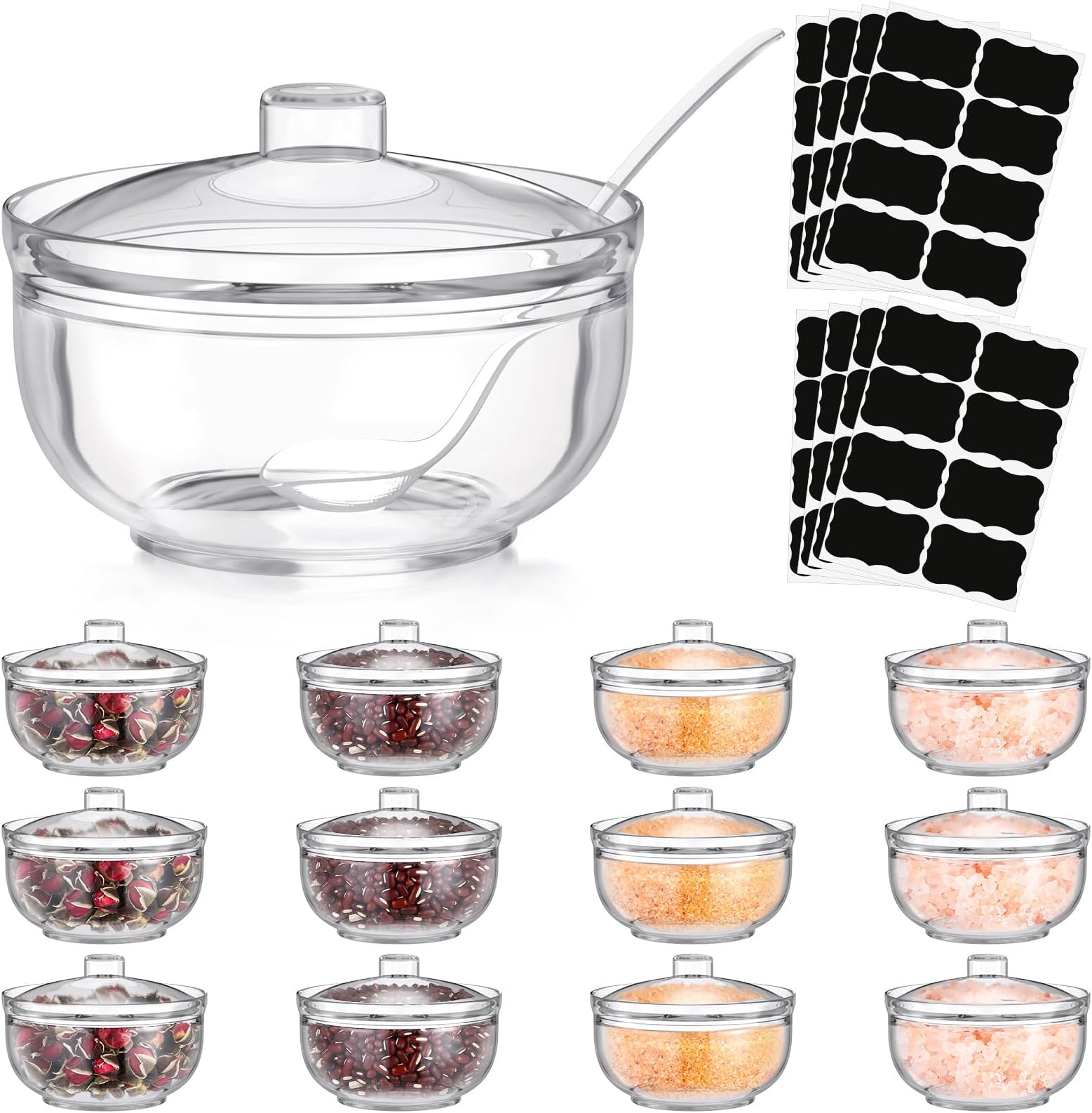 Amazon.com | Tioncy 12 Pieces Acrylic Sugar Containers for Countertop ...