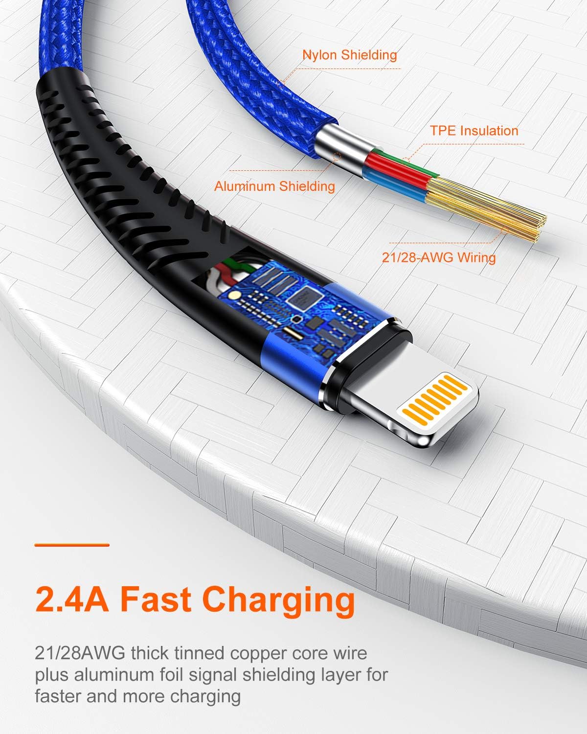 Extra Long iPhone Charger Cable 16ft/5M, Apple MFi Certified Lightning Cable Longer Than 15ft Apple Cable,High Fast/Data Sync 16 Feet iPhone Charging Cord for Apple iPhone 12/11 Pro/11/XS MAX/XR/8/7/6