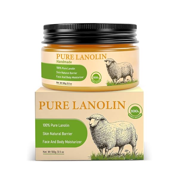 AKARY Handmade Lanolin Face Balm, Pure Lanolin Moisturizing Cream, Smoothing Comforting Skin & Forming Gentle Protective Layer, Daily Hydrating Facial Care for Dry Skin, Full Body 