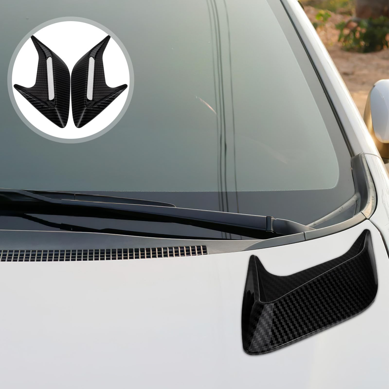 Presa d Aria Laterale per Auto Nero in Abs Decorazione Cofano Ventilazione Auto Modifica Esterni Design Realistico e Stile Unico