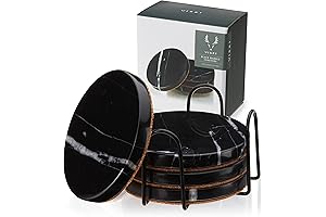 Viski Black Marble Coasters: The Epitome of Sophistication for Your Tabletop
