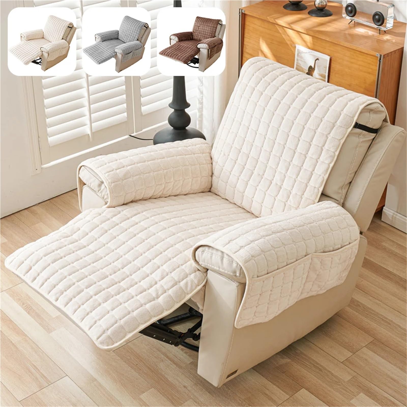 dwustronny pokrowiec na sofę, Pokrowiec na fotel rozkładany wielokolorowy 53x190 cm(White)